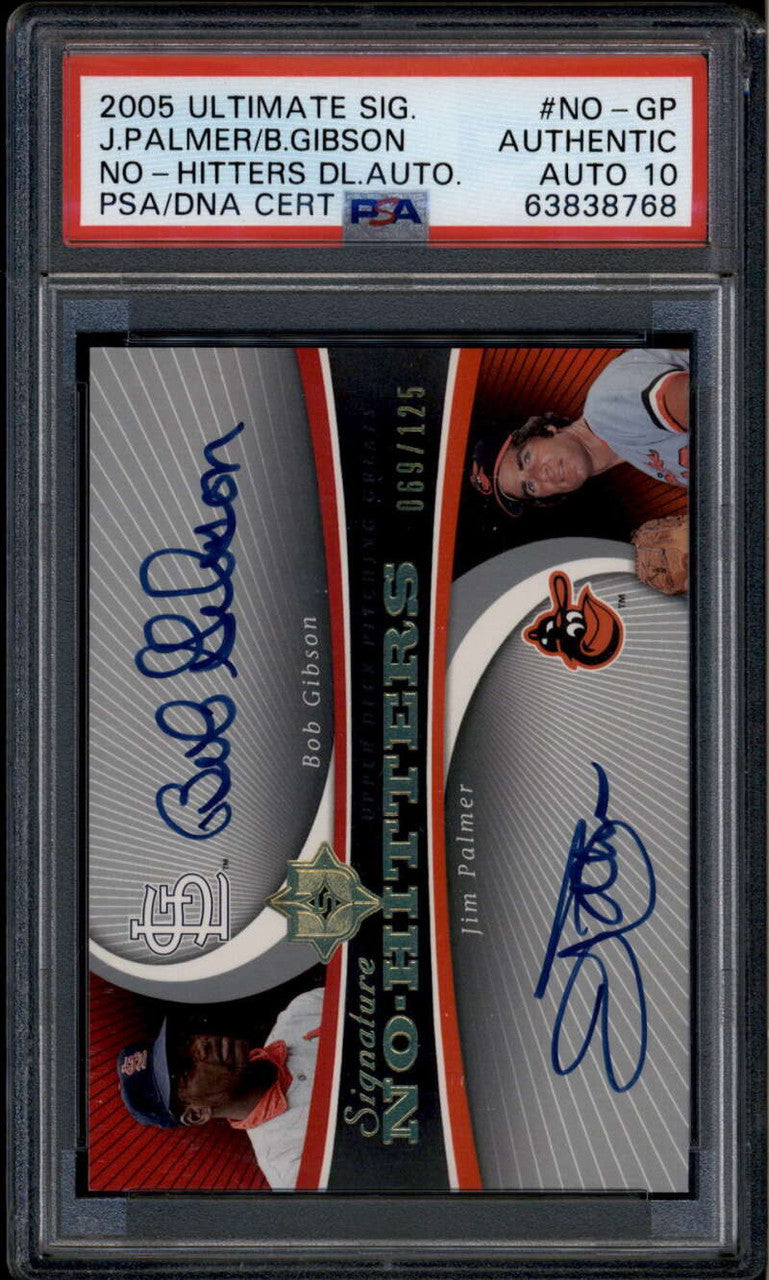 2005 Ultimate Signature No-Hitters Autograph Gibson Palmer Auto /125 PSA/DNA 10