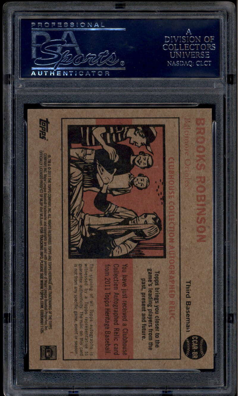 2011 Topps Heritage Clubhouse Collection Brooks Robinson Jersey Auto 24/25 PSA 8
