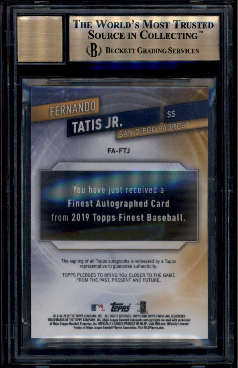 2019 Finest Autographs Gold Refractor Fernando Tatis Jr. RC Auto 7/50 BGS 9.5 10