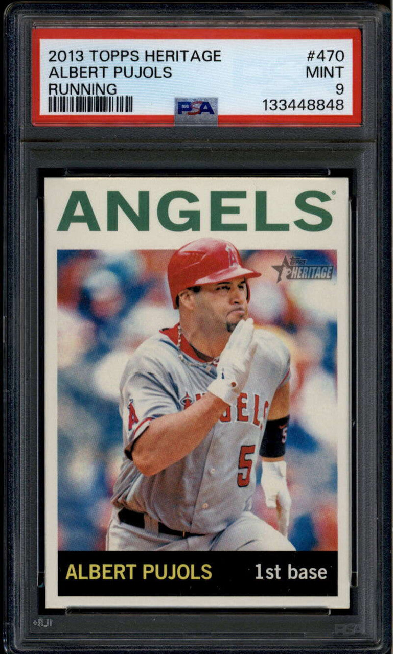 2013 Topps Heritage 470b Albert Pujols Running Action SP PSA 9 MINT