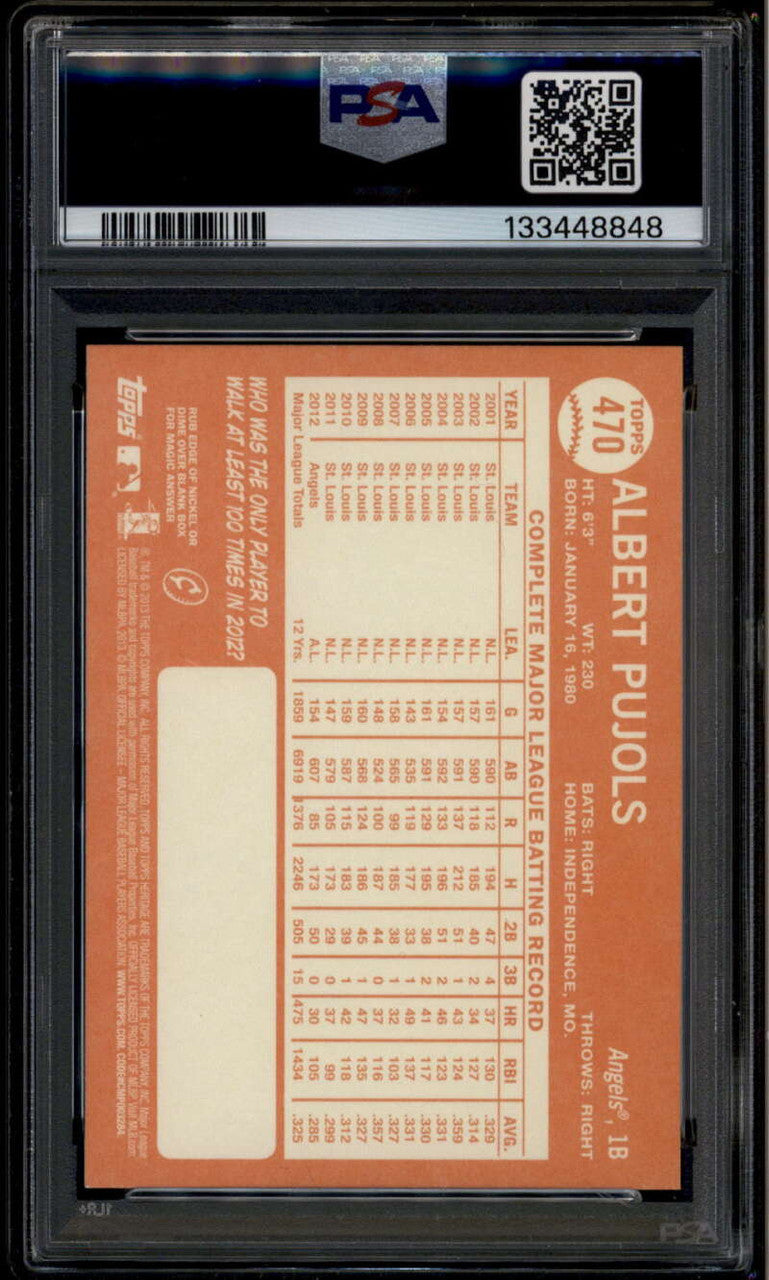 2013 Topps Heritage 470b Albert Pujols Running Action SP PSA 9 MINT