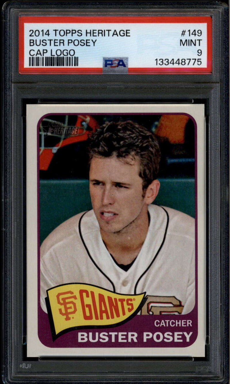 2014 Topps Heritage 149b Buster Posey Cap Logo SP PSA 9 MINT