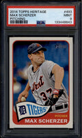 2014 Topps Heritage 493b Max Scherzer Pitching Action SP PSA 9 MINT