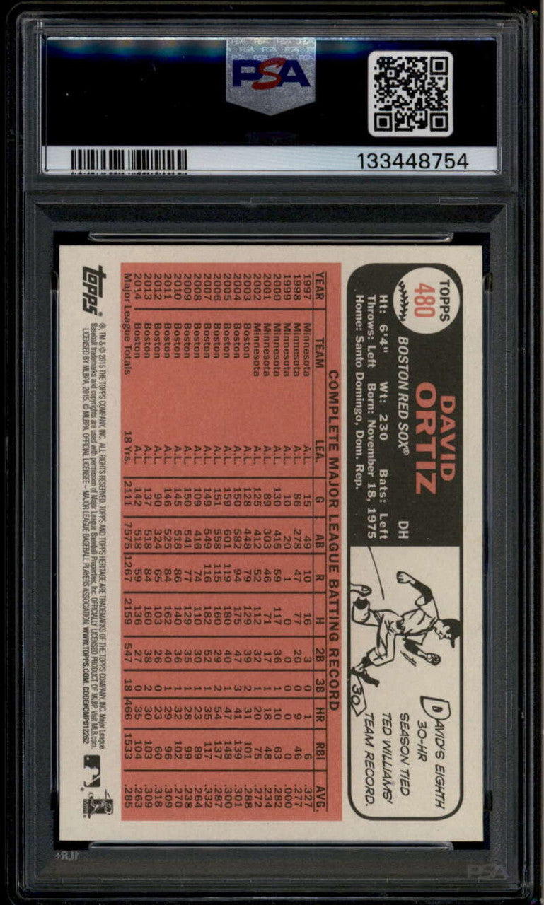 DELETE 175987 2015 Topps Heritage 480b David Ortiz Action SP PSA 9 MINT