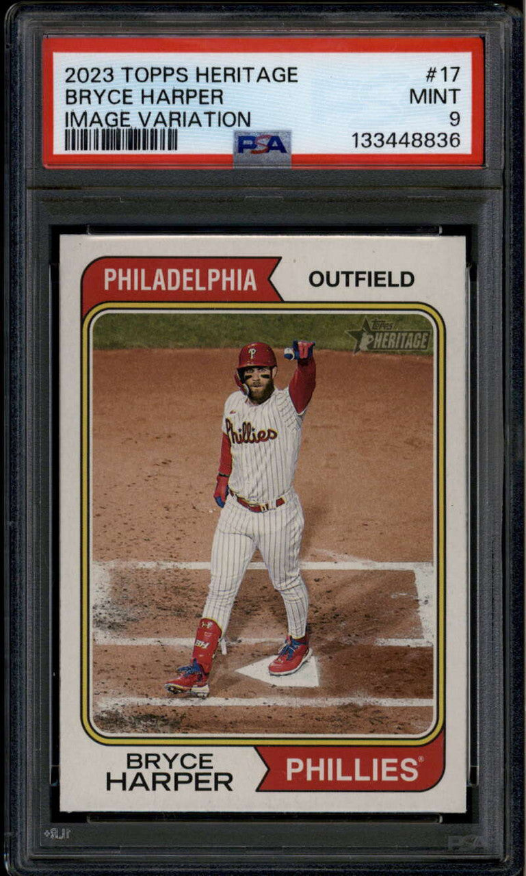 2023 Topps Heritage Image Variations 17 Bryce Harper SP PSA 9 MINT