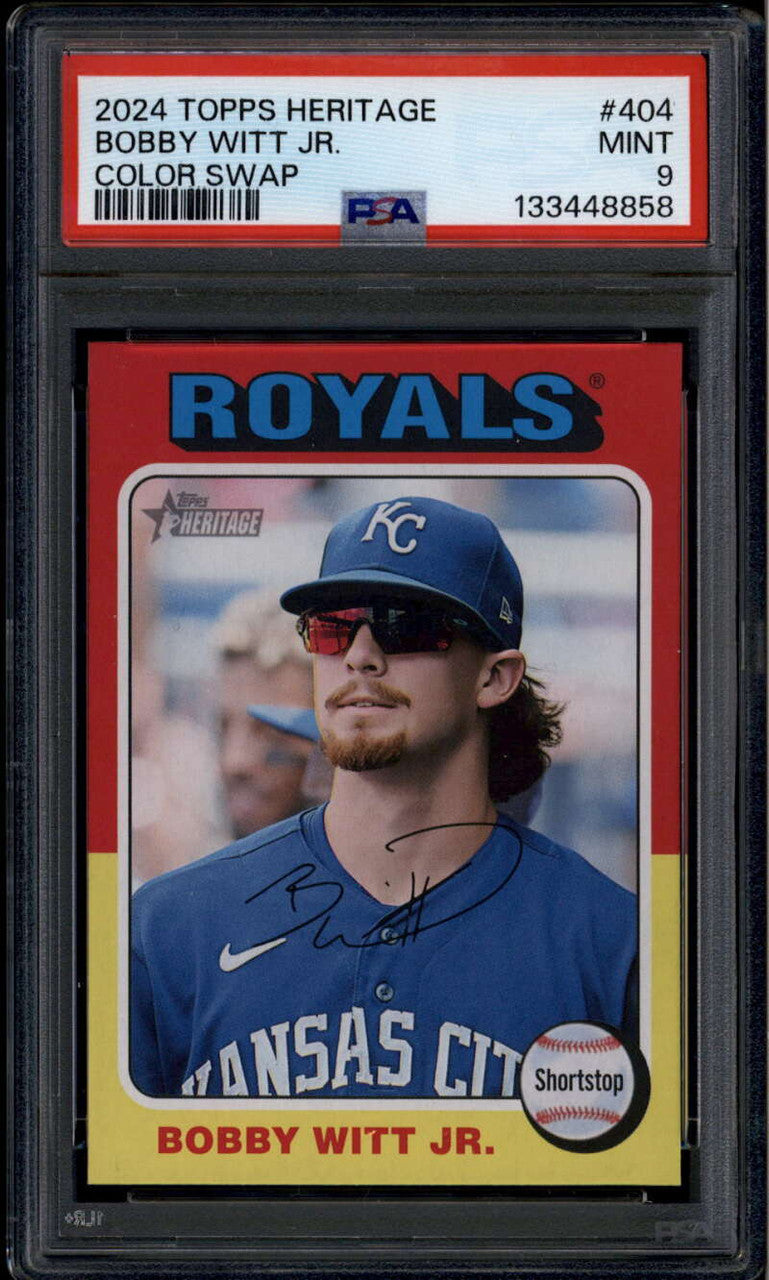 SOLD 176000 2024 Topps Heritage Color Swap Variations 404 Bobby Witt Jr. SP PSA 9 MINT