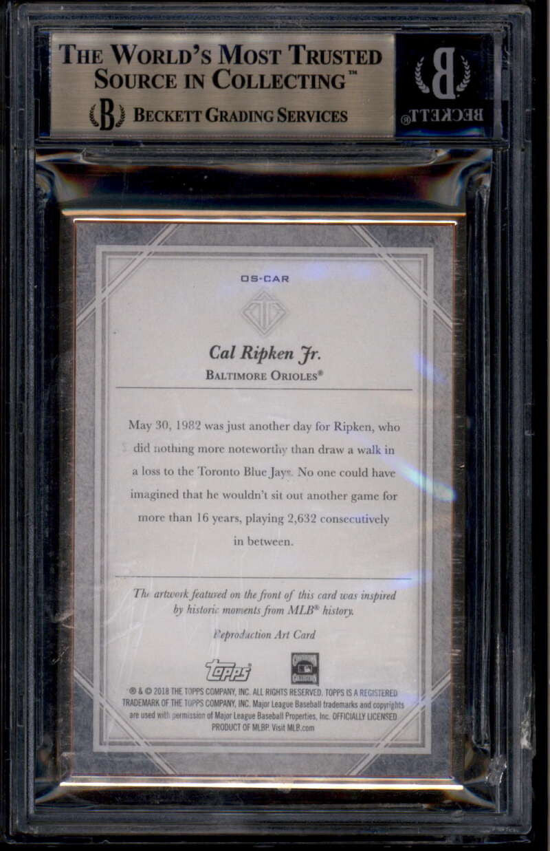 2018 Topps Trasncendent Origins Sketch Reproductions Cal Ripken Jr 13/83 BGS 9.5