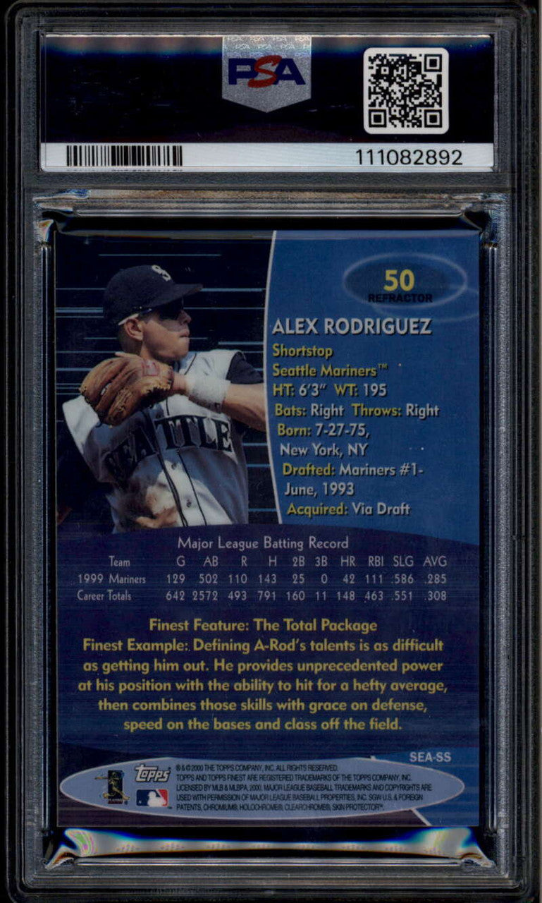 2000 Finest Refractor 50 Alex Rodriguez PSA 9 MINT