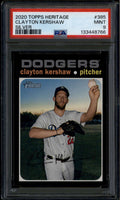 2020 Topps Heritage Silver Team Name Variations 385 Clayton Kershaw PSA 9 MINT