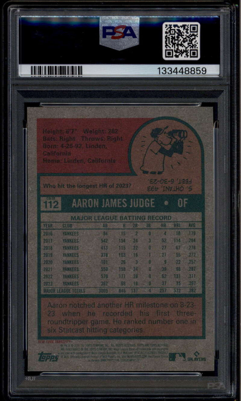 2024 Topps Heritage Color Swap Variations 112 Aaron Judge SP PSA 9 MINT