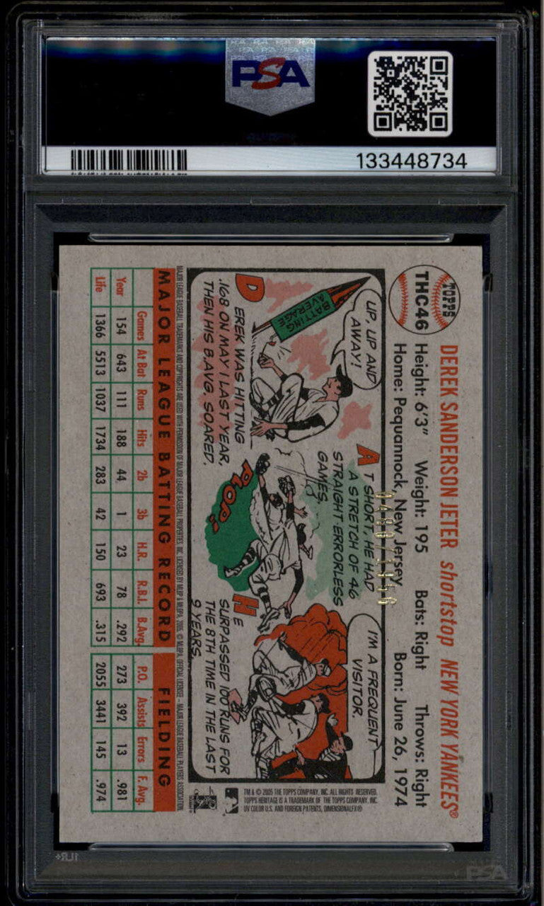 2005 Topps Heritage Chrome thc46 Derek Jeter 488/1956 PSA 9 MINT