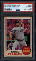 2017 Topps Heritage 400b Clayton Kershaw Action SP PSA 10 GEM MT