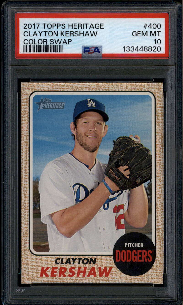 2017 Topps Heritage 400c Clayton Kershaw Color Swap SP PSA 10 GEM MT