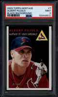 SOLD 176060 2003 Topps Heritage 7b Albert Pujols Black Background SP PSA 9 MINT