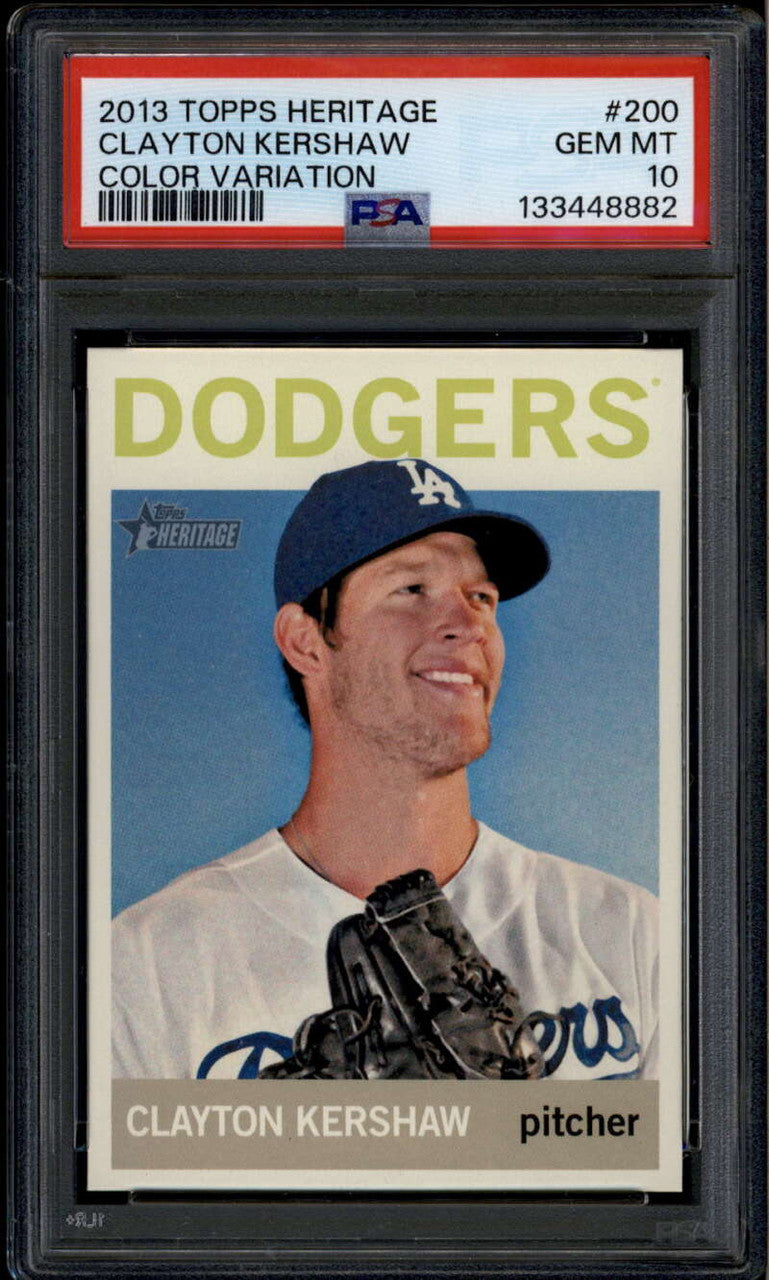 2013 Topps Heritage 200b Clayton Kershaw Color Swap Variation SP PSA 10 GEM MT