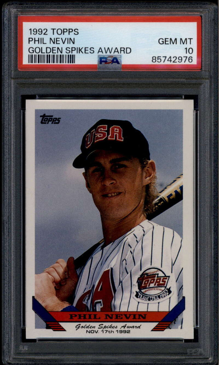 1991-94 1992 Topps Golden Spikes USBF Luncheon 3 Phil Nevin USA PSA 10 GEM MT