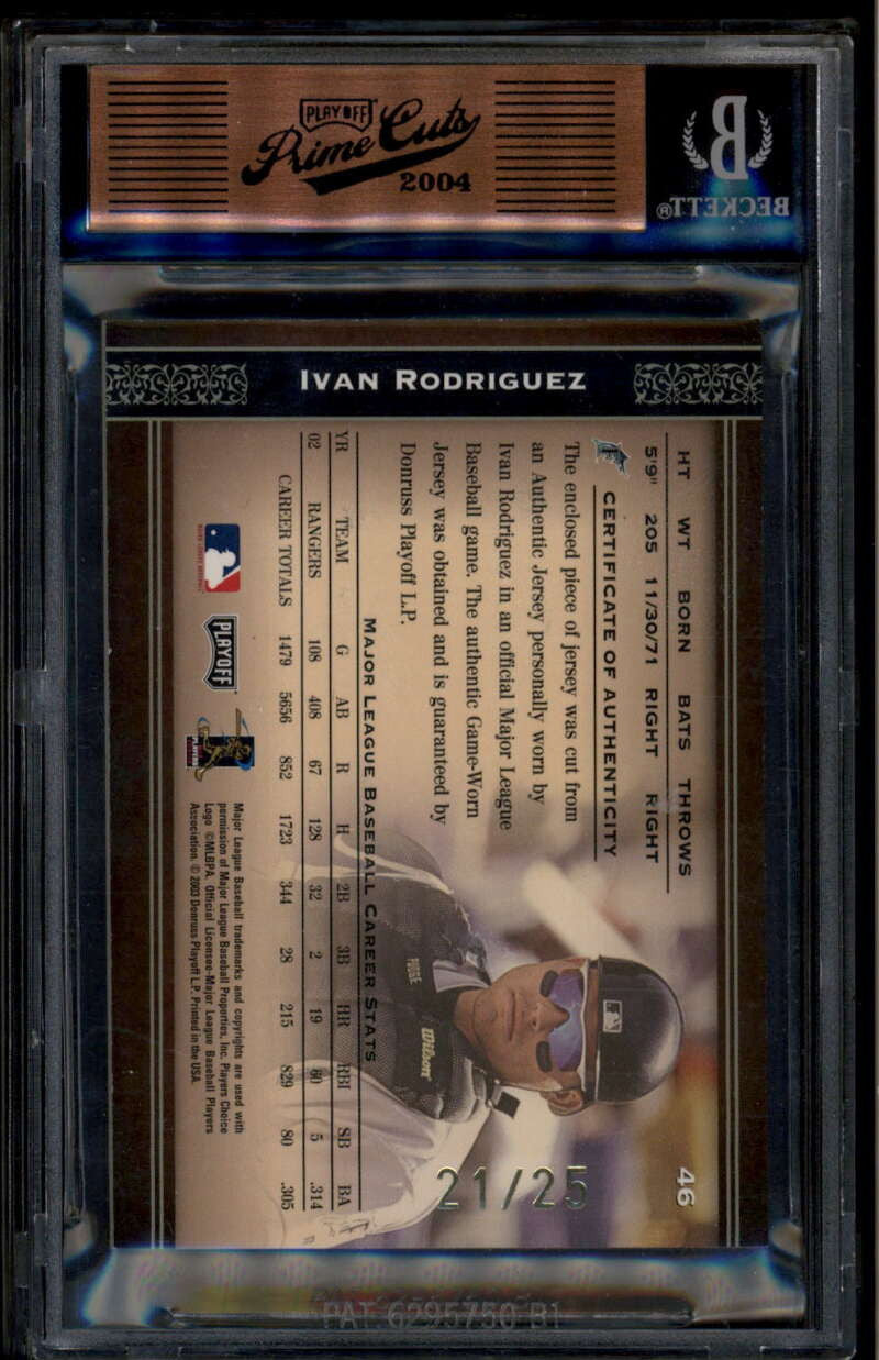 2004 Prime Cuts Material 46 Ivan Rodriguez Patch 21/25