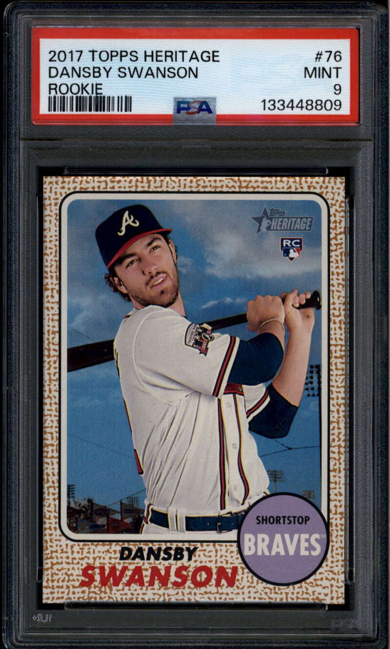 2017 Topps Heritage 76b Dansby Swanson Action Rookie SP PSA 9 MINT