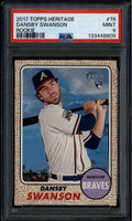 2017 Topps Heritage 76b Dansby Swanson Action Rookie SP PSA 9 MINT