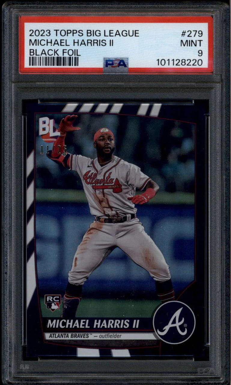 SOLD 176117 2023 Topps Big League Black Black 279 Michael Harris II Rookie 11/25 PSA 9 MINT