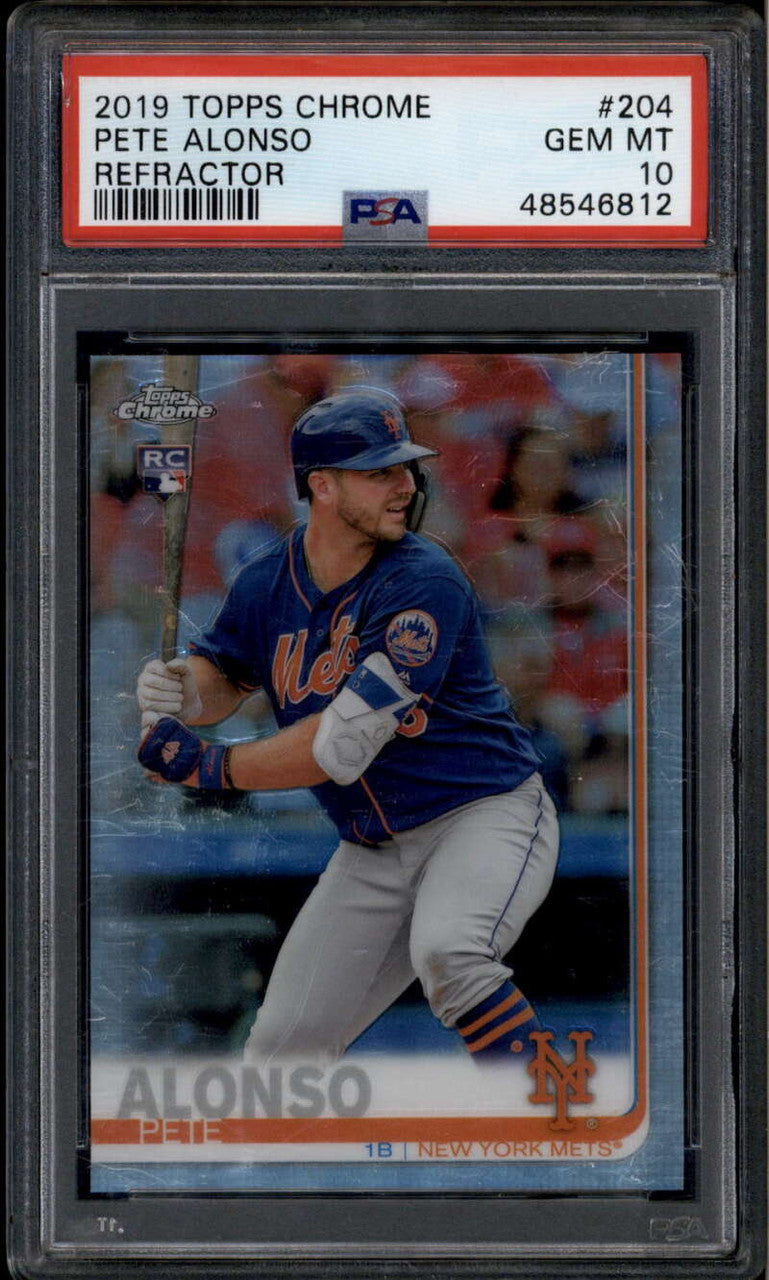 2019 Topps Chrome Refractor 204 Pete Alonso Rookie PSA 10 GEM MT