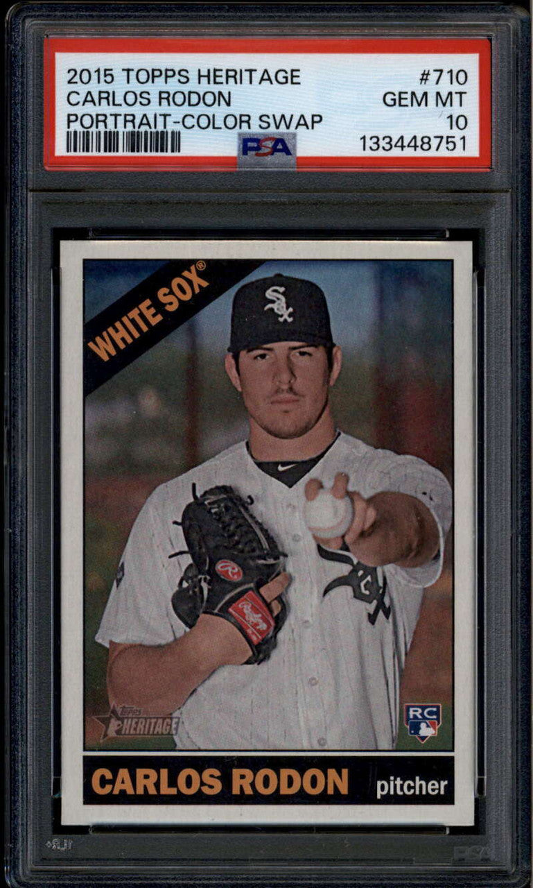2015 Topps Heritage 710c Carlos Rodon Portrait Color Swap Rookie SP PSA 10 GEM