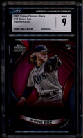 2022 Topps Chrome Black Red Refractor 18 Shane Baz Rookie 1/5 CGC 9 MINT