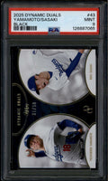 2025 Topps Dynamic Duals Black 54 Yoshinobu Yamamoto Roki Sasaki RC 31/50 PSA 9