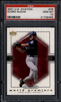 2001 Upper Deck Ovation 76 Ichiro Suzuki Rookie 845/2000 World Premiere PSA 10