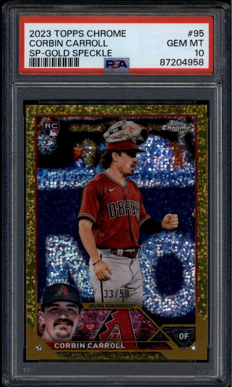 2023 Topps Chrome Variations Gold Speckle Refractor Corbin Carroll RC /50 PSA 10