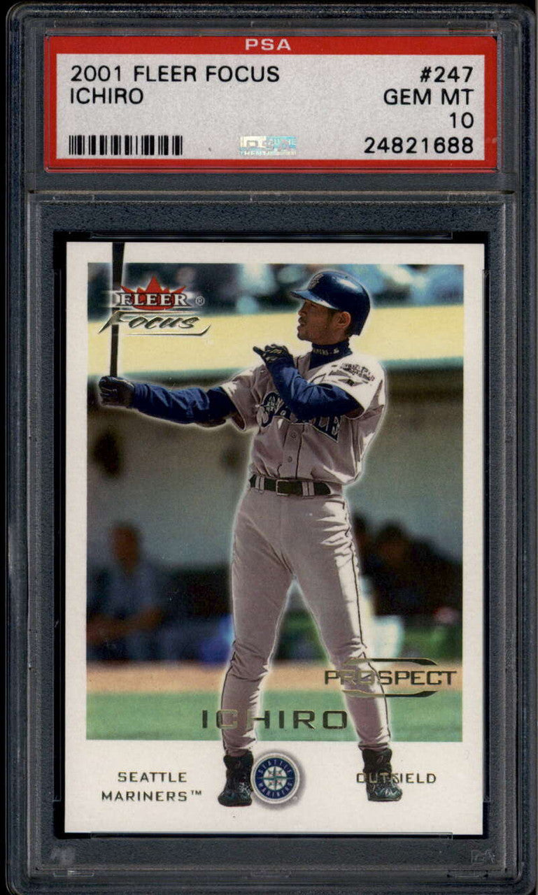 2001 Fleer Focus 247 Ichiro Suzuki Rookie 134/999 PSA 10 GEM MT