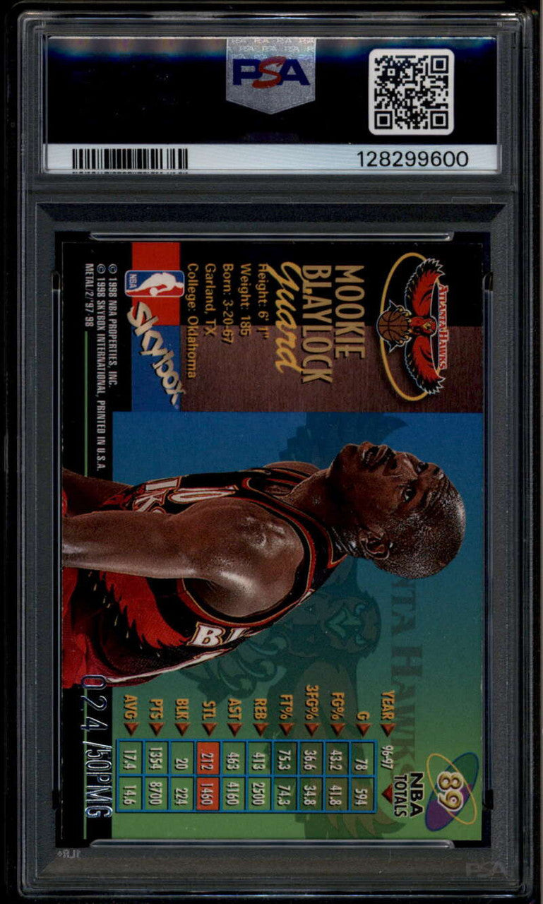 1997-98 Metal Universe Championship Precious Gems 89 Mookie Blaylock 24/50 PSA 7