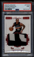 2020-21 Panini Flawless Patches Ruby 36 DeMar DeRozan Patch 13/15 PSA 9 MINT