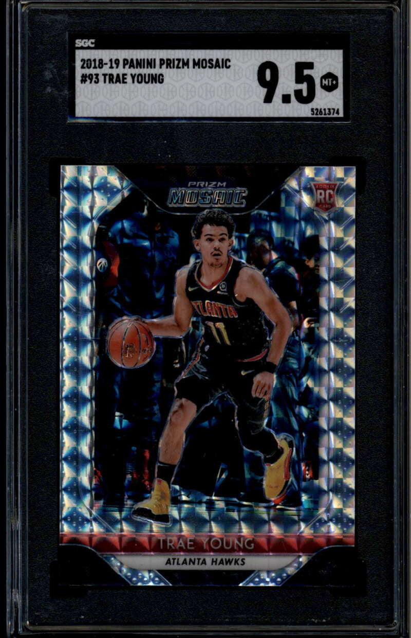 2018-19 Panini Prizm Mosaic 93 Trae Young Rookie SGC 9.5 MT+