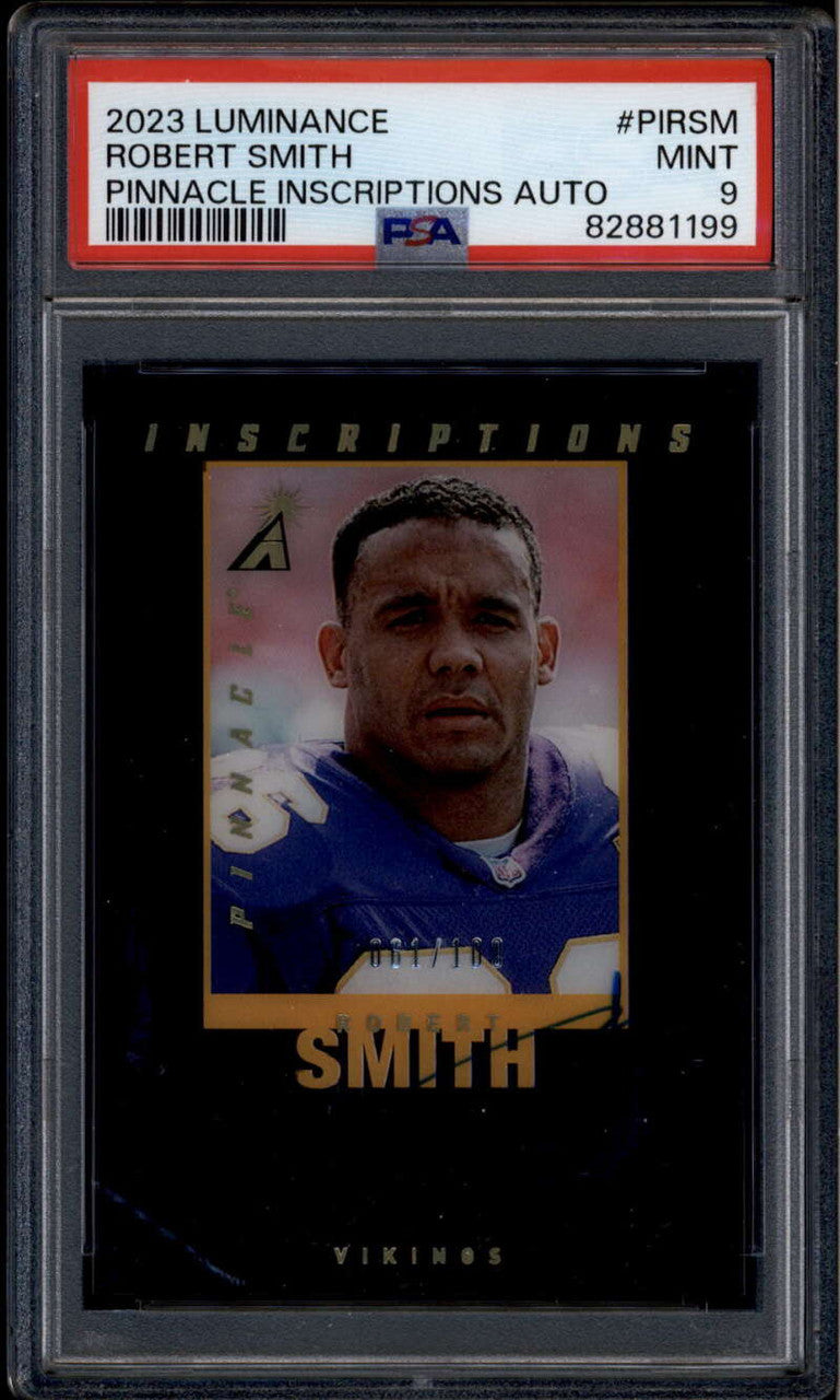 2023 Panini Luminance Pinnacle Inscriptions Contenders Robert Smith Auto PSA 9