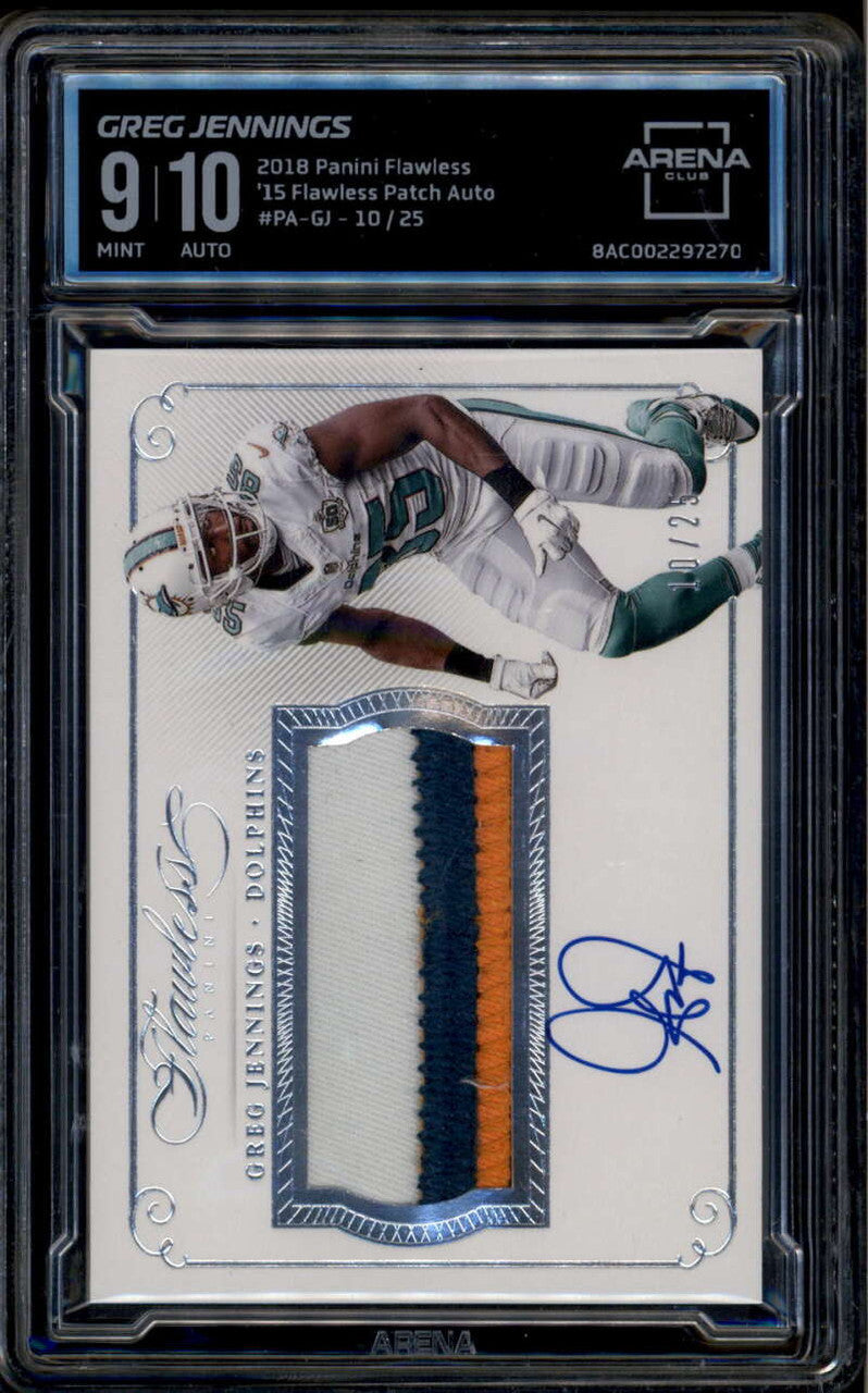 2015 Panini Flawless Patches Autographs 1 Greg Jennings Patch Auto 10/25 ARENA 9
