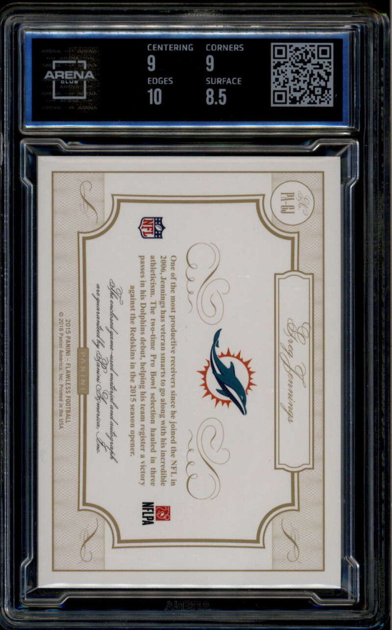 2015 Panini Flawless Patches Autographs 1 Greg Jennings Patch Auto 10/25 ARENA 9