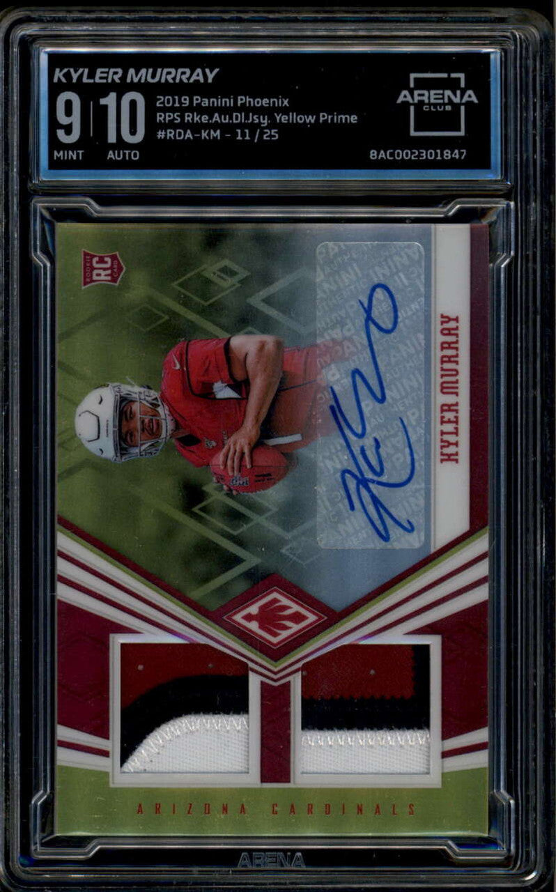 2019 Panini Phoenix Rookie Premiere Kyler Murray RC Dual Patch Auto /25 ARENA 9