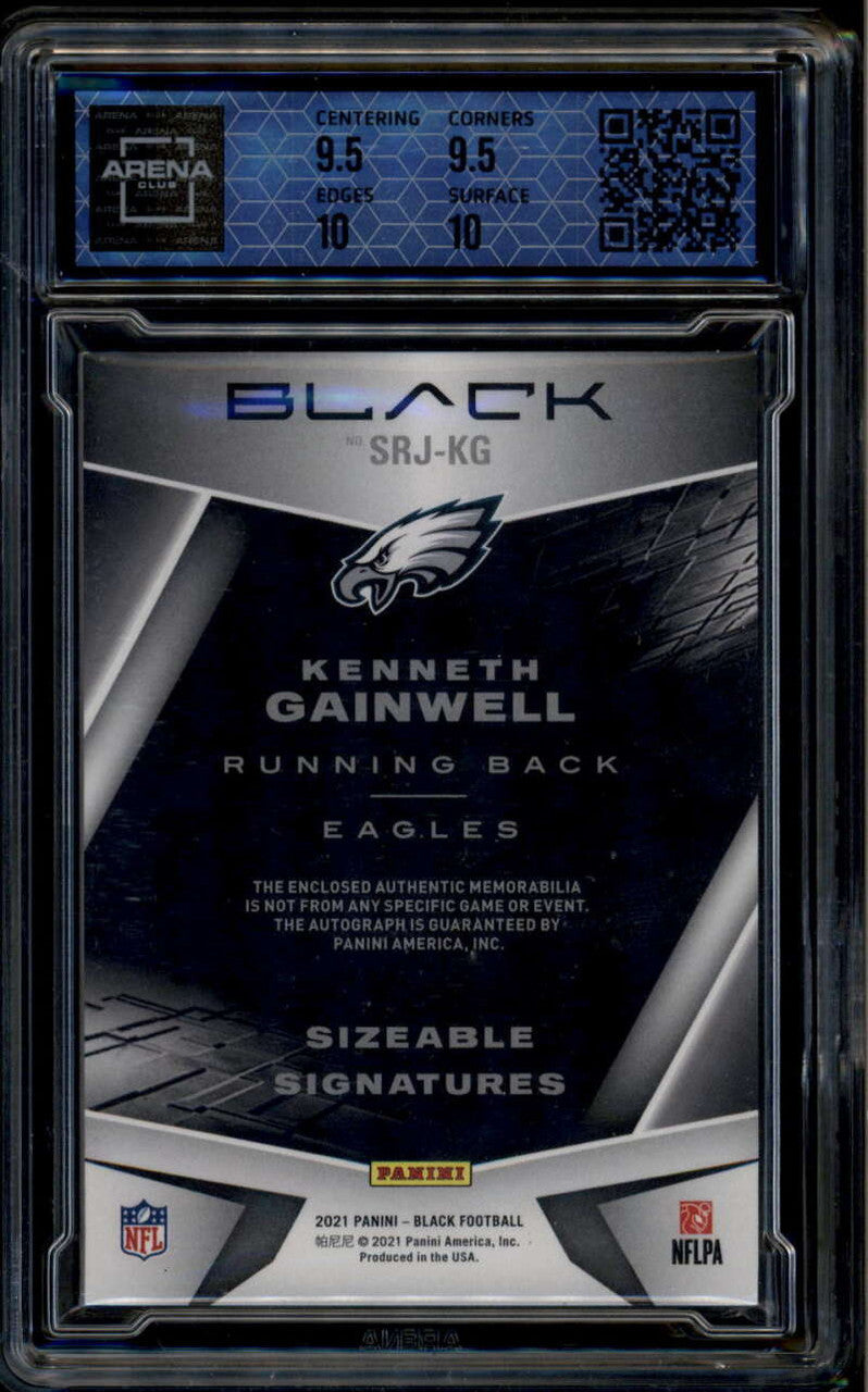 2021 Panini Black Sizeable Kenneth Gainwell RC Logo Shield Patch Auto 1/1 GEM 10