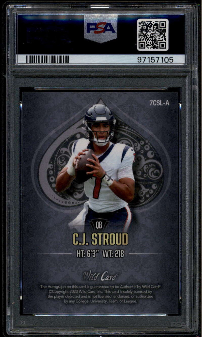 SOLD 176252 2023 Wild Card 7 Card Studs Rainbow Spade CJ Stroud Rookie Auto 2/2 PSA 10 GEM