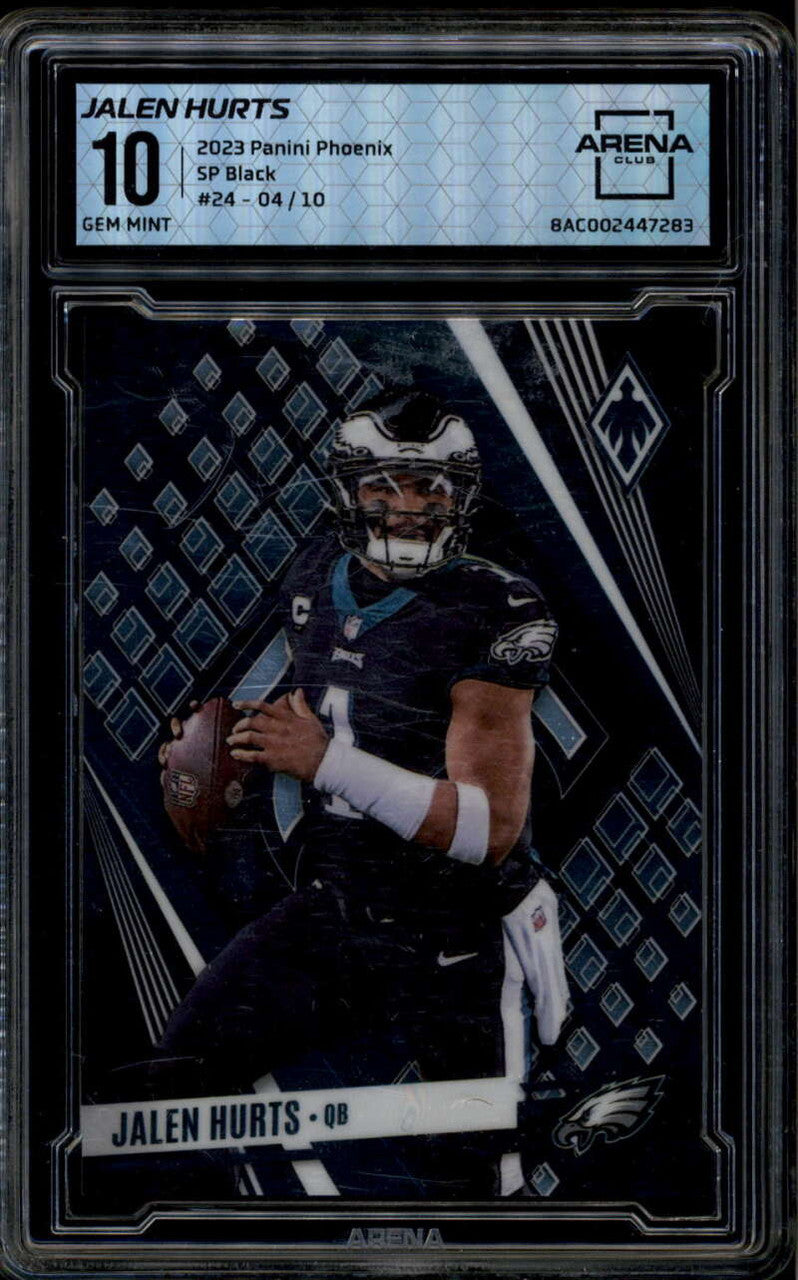 2023 Panini Phoenix SP Black 24 Jalen Hurts 4/10 ARENA 10 GEM MINT