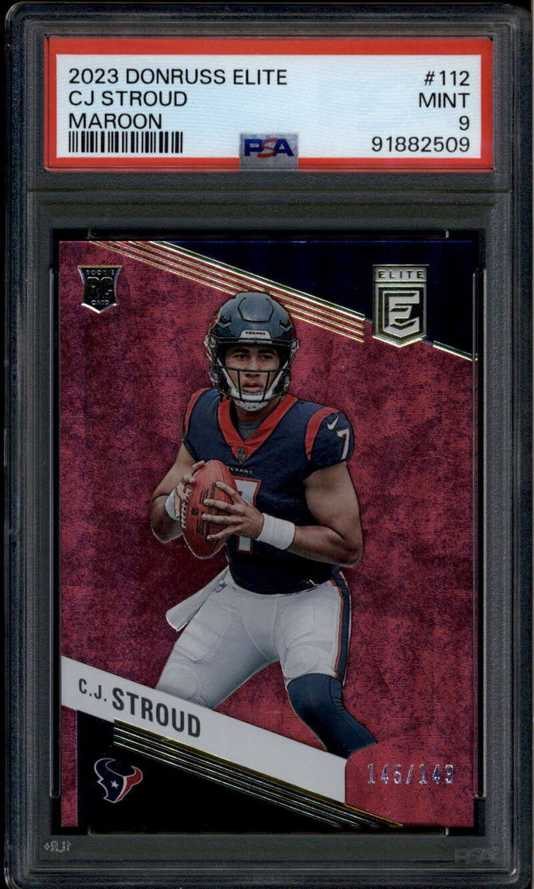 2023 Elite Maroon 112 CJ Stroud Rookie 145/149 PSA 9 MINT