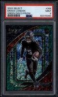 2022 Select Prizm Green Disco Refractor 356 Drake London Rookie 1/5 Suite PSA 9