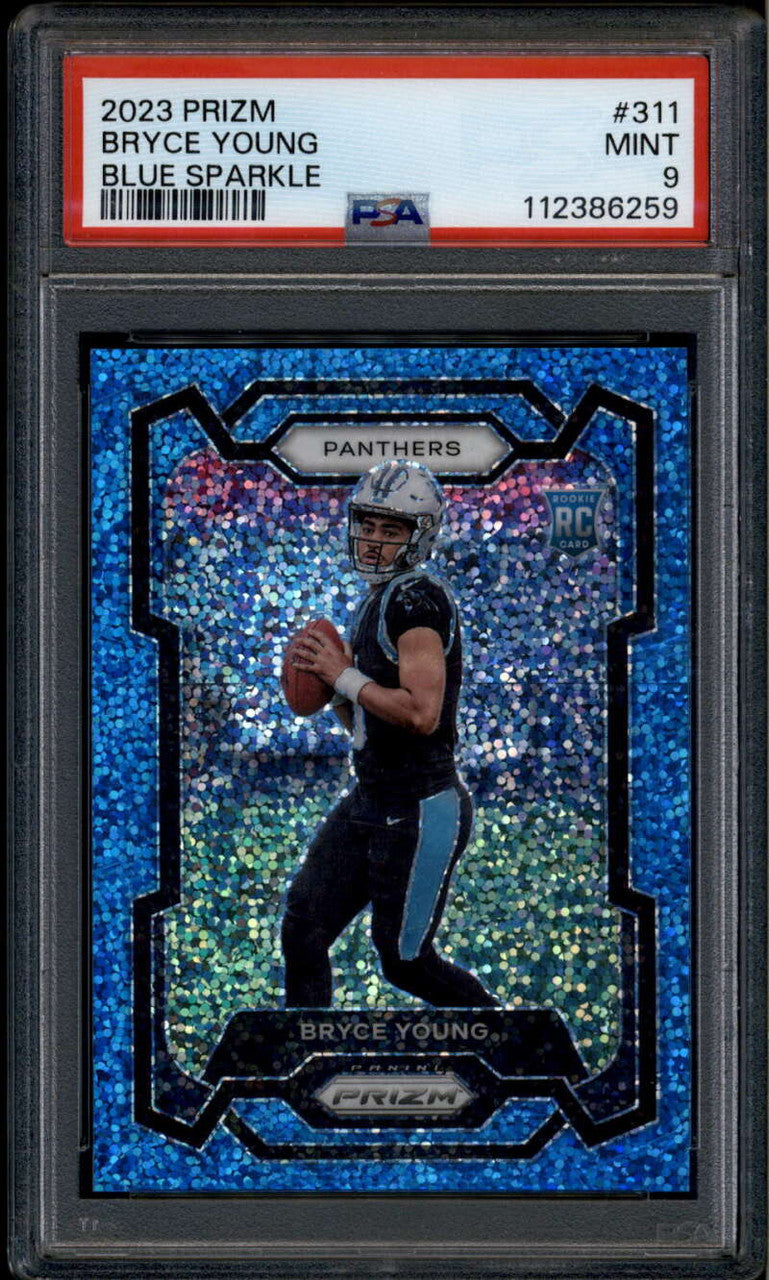 2023 Panini Prizm Prizms Blue Sparkle Refractor 311 Bryce Young RC 67/96 PSA 9
