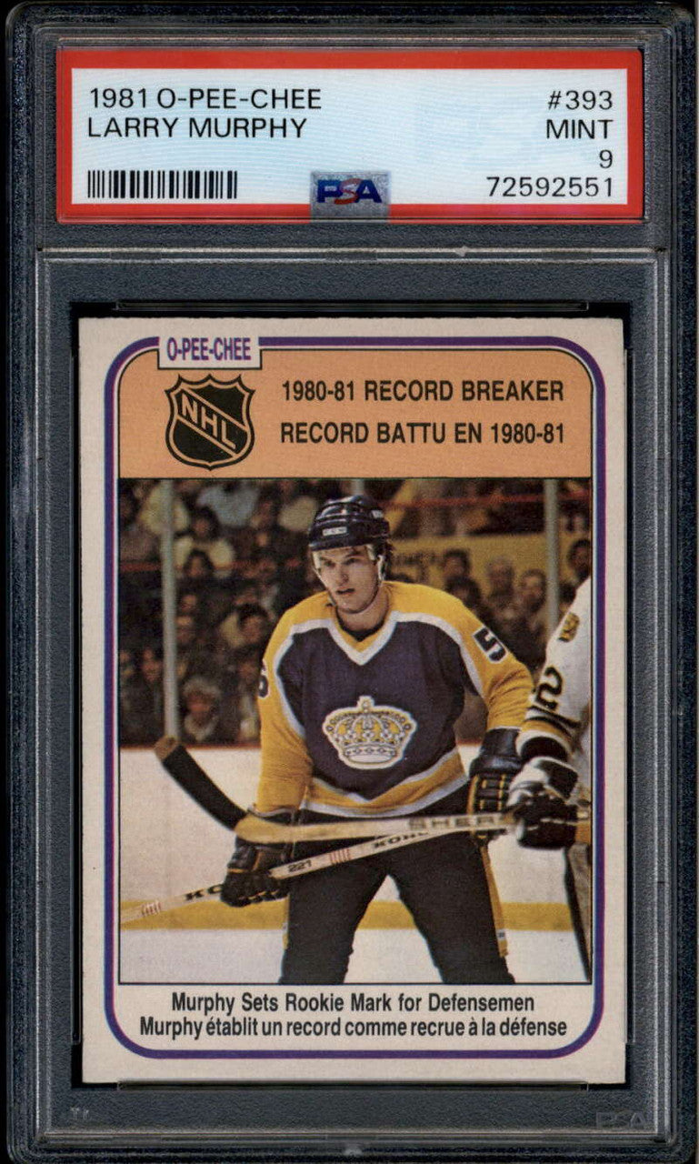 1981-82 O-Pee-Chee 393 Larry Murphy RB Rookie Record Breaker PSA 9 MINT