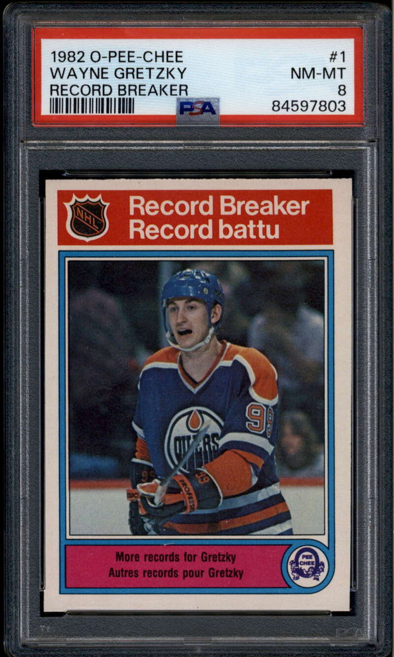 DELETE 176318 1982-83 O-Pee-Chee 1 Wayne Gretzky HL Highlights Record Breaker PSA 8 NM-MT