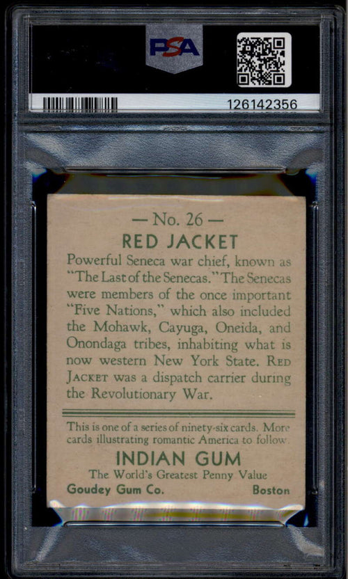 1933 Goudey Indian Gum r73 26c Red Jacket 96 PSA 1.5 FR