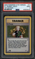 2000 Pokemon Gym Heroes 1st Edition 17 Lt. Surge HOLO PSA 9 MINT