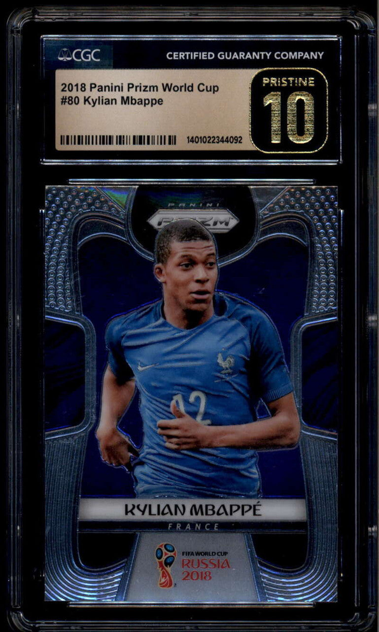 2018 Panini Prizm World Cup 80 Kylian Mbappe CGC 10 PRISTINE