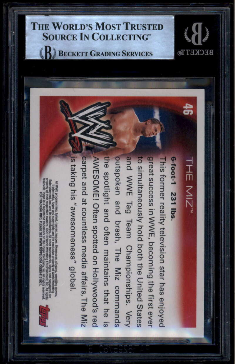 2010 Topps WWE 46 The Miz BAS Beckett Authentic Autograph Auto